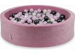 Bacinella 110X30Cm Velvet Soft Pink Con 400 Palline: Rosa Chiaro Perlato, Argento, Grafite Metallizzata, Perla