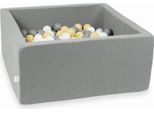Piscina Grigia A Secco 90X90X40 Con 400 Palline: Bianco, Grigio, Beige