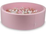 Piscina Asciutta Rosa Cipria 130X40 Con 700 Palline: Trasparente, Bianco, Madreperla, Rosa Chiaro, Oro Rosa