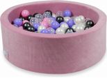 Bacinella 90X30Cm Velvet Soft Pink Con 200 Palline: Grafite Metallizzata, Erica, Rosa Cipria, Madreperla, Trasparente