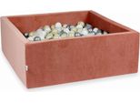Vasca Di Essiccazione 110X110X40Cm Velvet Soft Canyon Clay Con 600 Palline: Trasparente, Bianco, Perla, Argento, Oro Chiaro