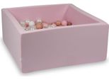 Piscina Secca Rosa Cipria 90X90X40 Con 400 Palline: Trasparente, Bianco, Madreperla, Rosa Chiaro, Oro Rosa