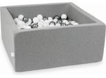Piscina Grigia A Secco 90X90X40 Con 400 Palline: Bianco, Madreperla, Grafite Metallizzata