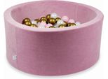 Bacinella 90X40Cm Velvet Soft Pink Con 300 Palline: Madreperla, Oro Antico, Rosa Chiaro