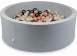Bacinella 110X40Cm Velvet Soft Grigio Chiaro Con 500 Palline: Oro Rosa, Opalescente, Grafite Metallizzato