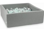 Bacino Di Asciugatura Grigio 110X110X40 Con 600 Palline: Trasparente, Perla, Argento, Menta Chiaro