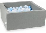 Bacino Di Asciugatura Grigio 90X90X40 Con 400 Palline: Trasparente, Bianco, Azzurro, Azzurro Perlato
