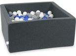 Piscina A Secco In Grafite 90X90X40 Con 400 Palline: Blu, Bianco, Grigio