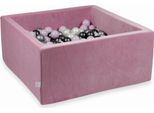 Bacinella 90X90X40Cm Velvet Soft Pink Con 400 Palline: Rosa Chiaro Perlato, Argento, Grafite Metallizzata, Perla