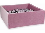 Bacinella 110X110X40Cm Velvet Soft Pink Con 600 Palline: Rosa Chiaro Perlato, Argento, Grafite Metallizzata, Perla