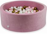 Bacinella 110X40Cm Velvet Soft Pink Con 500 Palline: Madreperla, Oro Antico, Rosa Chiaro