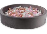Piscina Di Palline 600 Pezzi 130X30 Velluto Viola: Trasparente, Bianco, Madreperla, Rosa Chiaro, Oro Rosa
