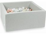 Bacinella Grigio Chiaro 90X90X40 Con 400 Palline: Trasparente, Madreperla, Argento, Oro Rosa, Oro Chiaro