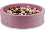 Bacinella 110X30Cm Velvet Soft Pink Con 400 Palline: Madreperla, Oro Antico, Rosa Chiaro