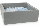 Bacino Di Asciugatura Grigio 110X110X40 Con 600 Palline: Trasparente, Bianco, Azzurro, Azzurro Perlato