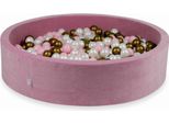 Bacinella 130X30Cm Velvet Soft Pink Con 600 Palline: Madreperla, Oro Antico, Rosa Chiaro