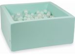 Piscina Secca Alla Menta 90X90X40 Con 400 Palline: Trasparente, Madreperla, Menta Chiara