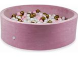 Bacinella 130X40Cm Velvet Soft Pink Con 700 Palline: Madreperla, Oro Antico, Rosa Chiaro