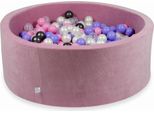 Bacinella 110X40Cm Velvet Soft Pink Con 500 Palline: Grafite Metallizzato, Erica, Rosa Cipria, Madreperla, Trasparente