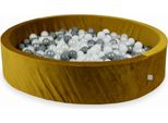 Piscina Di Palline 600 Pezzi 130X30 Velluto Oro: Bianco, Argento, Perla, Grigio