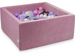 Bacinella 90X90X40Cm Velvet Soft Pink Con 400 Palline: Grafite Metallica, Erica, Rosa Cipria, Madreperla, Trasparente