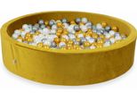 Piscina Di Palline 600 Pezzi 130X30 Velluto Oro: Oro, Argento, Perla