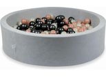 Bacinella 110X30Cm Velvet Soft Light Grey Con 400 Palline: Oro Rosa, Opalescente, Grafite Metallizzata