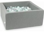 Dry Pool Grigio 90X90X40 Con 400 Palline: Trasparente, Perlato, Argento, Menta Chiaro
