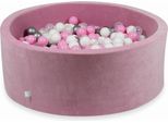 Piscina Secca 110X40Cm Velvet Soft Pink Con 500 Palline: Rosa Cipria, Argento, Bianco, Trasparente