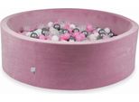 Piscina Secca 130X40Cm Velvet Soft Pink Con 700 Palline: Rosa Cipria, Argento, Bianco, Trasparente
