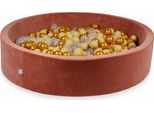 Vasca Di Essiccazione 130X30Cm Velvet Soft Canyon Clay Con 600 Palline: Oro, Beige, Trasparente