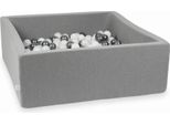 Piscina Grigia Asciutta 110X110X40 Con 600 Palline: Bianco, Madreperla, Grafite Metallizzata