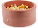 Vasca Di Essiccazione 90X40Cm Velvet Soft Canyon Clay Con 300 Palline: Oro, Beige, Trasparente
