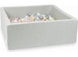 Bacinella Grigio Chiaro 110X110X40 Con 600 Palline: Trasparente, Madreperla, Argento, Oro Rosa, Oro Chiaro