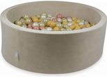 Bacinella 110X40Cm Velvet Soft Beige Con 500 Palline: Oro Chiaro, Madreperla, Beige, Oro Rosa
