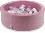 Piscina Secca 90X30Cm Velvet Soft Pink Con 200 Palline: Rosa Cipria, Argento, Bianco, Trasparente
