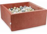 Vasca Di Essiccazione 90X90X40Cm Velvet Soft Canyon Clay Con 400 Palline: Trasparente, Bianco, Perla, Argento, Oro Chiaro