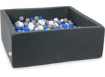 Piscina A Secco In Grafite 110X110X40 Con 600 Palline: Blu, Bianco, Grigio