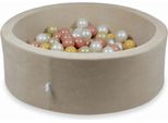Bacinella 90X30Cm Velvet Soft Beige Con 200 Palline: Oro Chiaro, Madreperla, Beige, Oro Rosa