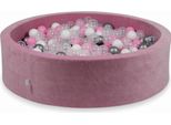 Piscina Secca 110X30Cm Velvet Soft Pink Con 400 Palline: Rosa Cipria, Argento, Bianco, Trasparente