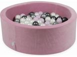 Bacinella 90X30Cm Velvet Soft Pink Con 200 Palline: Rosa Chiaro Perlato, Argento, Grafite Metallizzata, Perla