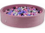 Bacinella 130X30Cm Velvet Soft Pink Con 600 Palline: Grafite Metallica, Erica, Rosa Cipria, Madreperla, Trasparente