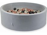 Bacinella 130X40Cm Velvet Soft Grigio Chiaro Con 700 Palline: Oro Rosa, Opalescente, Grafite Metallizzato