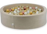 Bacinella 110X30Cm Velvet Soft Beige Con 400 Palline: Oro Chiaro, Madreperla, Beige, Oro Rosa