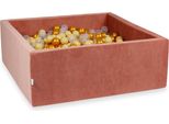Vasca Di Essiccazione 110X110X40Cm Argilla Velvet Soft Canyon Con 600 Palline: Oro, Beige, Trasparente