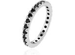 Anello In Argento Con Zirconi Neri AGT-R16BK - Circonferenza: 54 Mm.