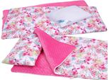 Sacco A Pelo Per Bambini Per L'asilo, Biancheria Da Letto Per Bambini Bobo In Cotone/Minky, 120X60 Cm - Fiori Rosa