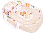 Marsupio Porta-Bebè Bobo Per Bambole Fino A 45 Cm + Biancheria Da Letto Con Applicazione - Animali Da Favola