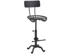 Barhocker MCW-N26, Barstuhl Tresenhocker, HöHenverstellbar Drehbar FußAblage Industrial Metall ~ Schwarz-Silber