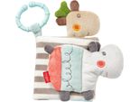 Fehn 059045 Libro Di Stoffa Loopy & Lotta - Libro Di Stoffa Con Motivi Di Animali - Per Neonati E Bambini Da 0+ Mesi - Dimensioni: 11 X 11 Cm